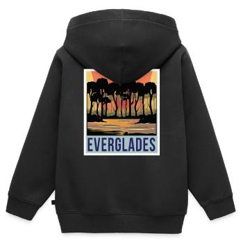 Everglades Sumpfgebiet Nationalpark Florida Andenk - Kinder Premium Organic Zip Hoodie - Schwarz - Hinten - AI Model Kid Male (0cm)