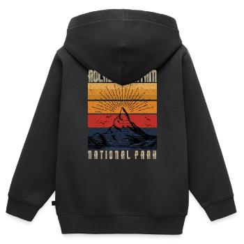 Rocky Mountain Nationalpark Wandern Camping Natur - Kinder Premium Organic Zip Hoodie - Schwarz - Hinten - AI Model Kid Male (0cm)