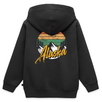 Alaska - Sweat Premium à capuche zippé enfant bio - noir - Dos - AI Model Kid Male (0cm)