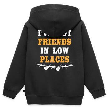 Ich Habe Freunde In Niedrigen Orten, Country - Kinder Premium Organic Zip Hoodie - Schwarz - Hinten - AI Model Kid Male (0cm)