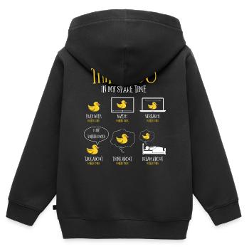 Rubber Duck Fan, Rubber Ducks - Kids Premium Organic Zip-up Hoodie - black - Back - AI Model Kid Male (0cm)