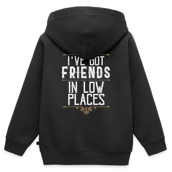 Ich Habe Freunde In Niedrigen Orten, Country - Kinder Premium Organic Zip Hoodie - Schwarz - Hinten - AI Model Kid Male (0cm)