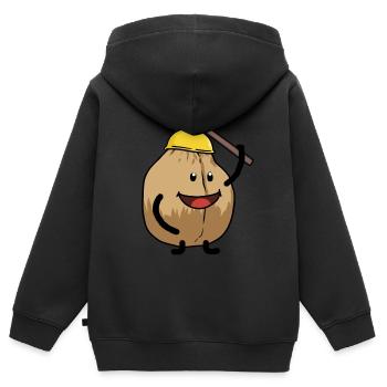 Coconut Hammer Casque Sécurité Travail - Sweat Premium à capuche zippé enfant bio - noir - Dos - AI Model Kid Male (0cm)
