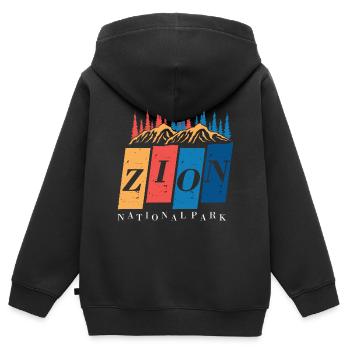 Parc national de Zion Souvenir Canyon Utah Hiking Cam - Sweat Premium à capuche zippé enfant bio - noir - Dos - AI Model Kid Male (0cm)