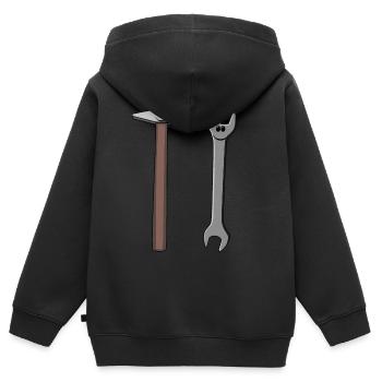 Hammer Handwerker Werkzeug Berufe Handwerk Job - Kinder Premium Organic Zip Hoodie - Schwarz - Hinten - AI Model Kid Male (0cm)