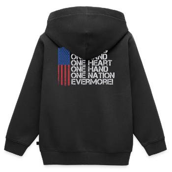 US patriotic quotes, patriot, patriots - Kids Premium Organic Zip-up Hoodie - black - Back - AI Model Kid Male (0cm)