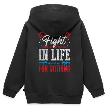 US patriotic quotes, patriot, patriots - Kids Premium Organic Zip-up Hoodie - black - Back - AI Model Kid Male (0cm)