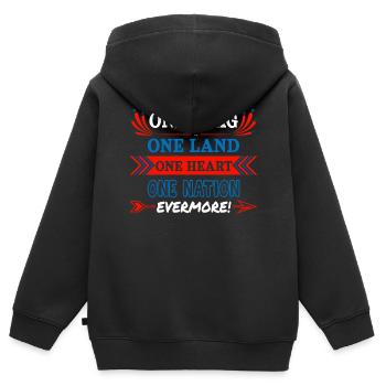 US patriotic quotes, patriot, patriots - Kids Premium Organic Zip-up Hoodie - black - Back - AI Model Kid Male (0cm)