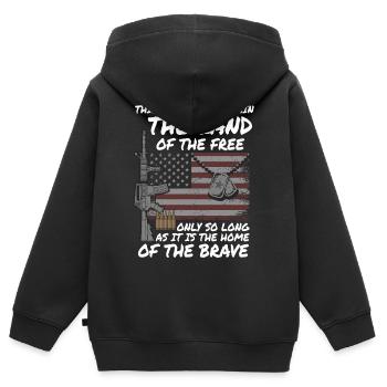 US patriotic quotes, patriot, patriots - Kids Premium Organic Zip-up Hoodie - black - Back - AI Model Kid Male (0cm)