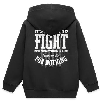 US patriotic quotes, patriot, patriots - Kids Premium Organic Zip-up Hoodie - black - Back - AI Model Kid Male (0cm)