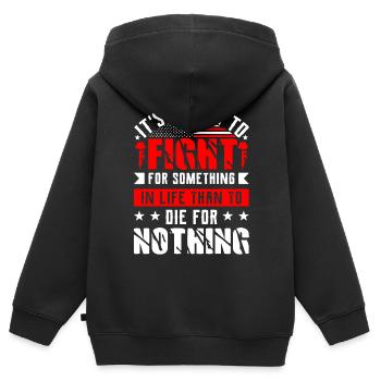 US patriotic quotes, patriot, patriots - Kids Premium Organic Zip-up Hoodie - black - Back - AI Model Kid Male (0cm)