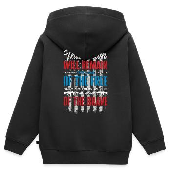 US patriotic quotes, patriot, patriots - Kids Premium Organic Zip-up Hoodie - black - Back - AI Model Kid Male (0cm)