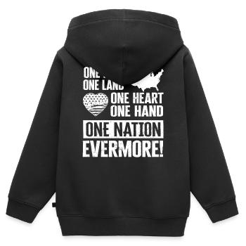 US patriotic quotes, patriot, patriots - Kids Premium Organic Zip-up Hoodie - black - Back - AI Model Kid Male (0cm)