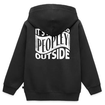 Weg Zu Menschen Draußen, Ich Hasse Menschen - Kinder Premium Organic Zip Hoodie - Schwarz - Hinten - AI Model Kid Male (0cm)
