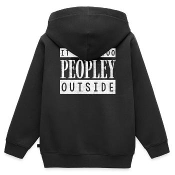 Weg Zu Menschen Draußen, Ich Hasse Menschen - Kinder Premium Organic Zip Hoodie - Schwarz - Hinten - AI Model Kid Male (0cm)