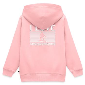 I love snowboarding - Kinder Premium Organic Zip Hoodie - Rosa - Hinten - AI Model Kid Female (0cm)