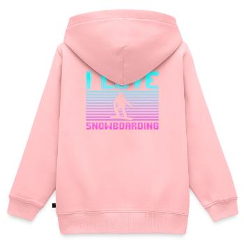I love snowboarding - Kinder Premium Organic Zip Hoodie - Rosa - Hinten - AI Model Kid Female (0cm)