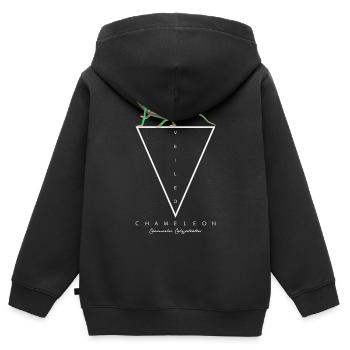 Verschleierter Chamäleon Geometrischer Reptilienhalter - Kinder Premium Organic Zip Hoodie - Schwarz - Hinten - AI Model Kid Male (0cm)