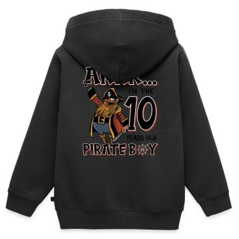 Pirate Boy 10 Jahre alter Pirat 10. Geburtstag - Kinder Premium Organic Zip Hoodie - Schwarz - Hinten - AI Model Kid Male (0cm)