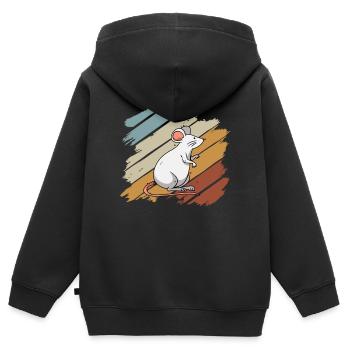 Maus - Kinder Premium Organic Zip Hoodie - Schwarz - Hinten - AI Model Kid Male (0cm)