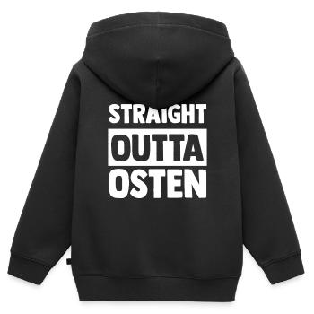 Ossi Geschenk Ostdeutschland NVA Germania Osten - Kinder Premium Organic Zip Hoodie - Schwarz - Hinten - AI Model Kid Male (0cm)