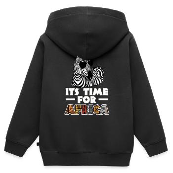 Zebra Tshirt in Afrika Pferd Safari - Kinder Premium Organic Zip Hoodie - Schwarz - Hinten - AI Model Kid Male (0cm)