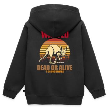 Känguru Wanted Australien Souvenir Outback - Kinder Premium Organic Zip Hoodie - Schwarz - Hinten - AI Model Kid Male (0cm)