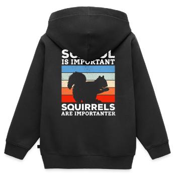 L’école est importante, mais les écureuils sont importants - Sweat Premium à capuche zippé enfant bio - noir - Dos - AI Model Kid Male (0cm)
