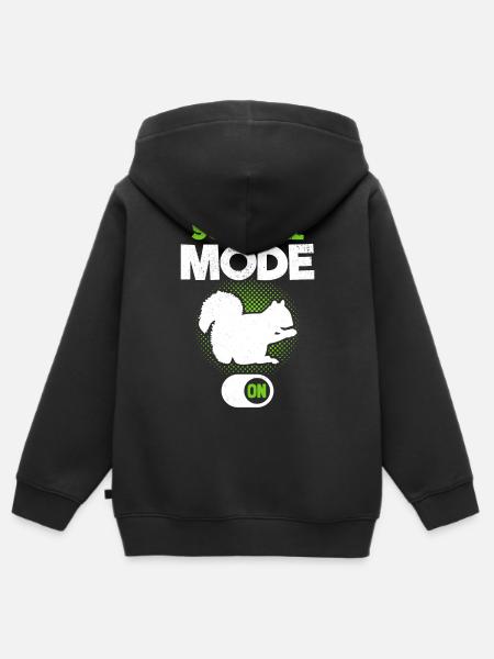 Eichhörnchen-Modus auf Eichhörnchen, lustiges - Kinder Premium Organic Zip Hoodie - Schwarz