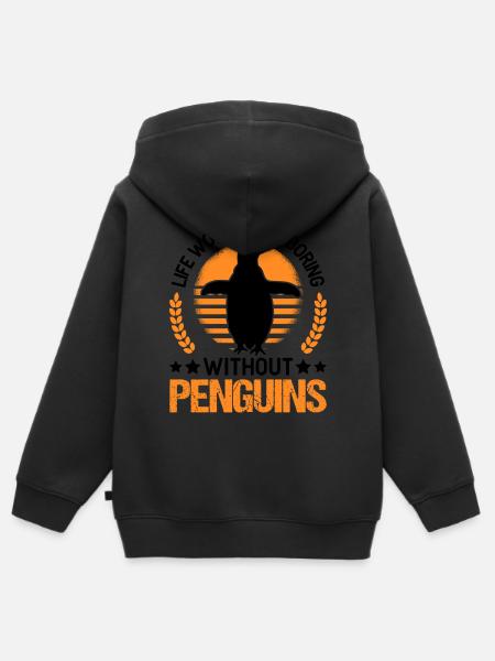 Pinguin Geschenk Penguin - Kinder Premium Organic Zip Hoodie - 
