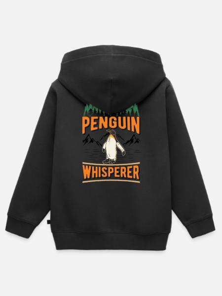 Pinguin Flüsterer Penguin - Kinder Premium Organic Zip Hoodie -