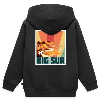 Big Sur Ufer Kalifornien Souvenir Ozean Natur Küst - Kinder Premium Organic Zip Hoodie - Schwarz - Hinten - AI Model Kid Male (0cm)