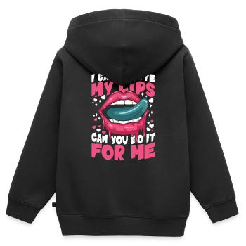 I Can't Taste My Lips Can You Do It For Me - Kinder Premium Organic Zip Hoodie - Schwarz - Hinten - AI Model Kid Male (0cm)