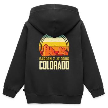 Garten der Götter Nationalpark Colorado Andenken - Kinder Premium Organic Zip Hoodie - Schwarz - Hinten - AI Model Kid Male (0cm)