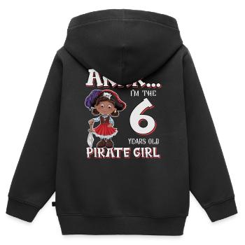 Pirate Boy 6 Jahre alter Pirat 6. Geburtstag - Kinder Premium Organic Zip Hoodie - Schwarz - Hinten - AI Model Kid Male (0cm)
