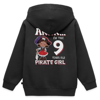Pirate Boy 9 Jahre alter Pirat 9. Geburtstag - Kinder Premium Organic Zip Hoodie - Schwarz - Hinten - AI Model Kid Male (0cm)