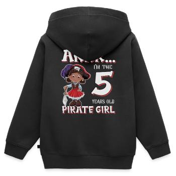 Pirate Boy 5 Jahre alter Pirat 5. Geburtstag - Kinder Premium Organic Zip Hoodie - Schwarz - Hinten - AI Model Kid Male (0cm)