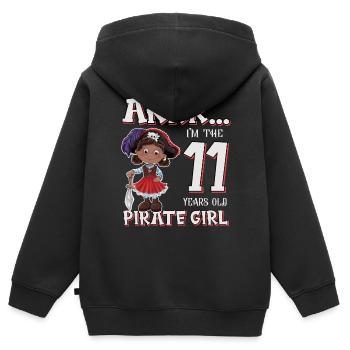 Pirate Boy 11 Jahre alter Pirat 11. Geburtstag - Kinder Premium Organic Zip Hoodie - Schwarz - Hinten - AI Model Kid Male (0cm)