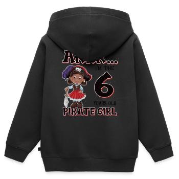 Pirate Boy 6 Jahre alter Pirat 6. Geburtstag - Kinder Premium Organic Zip Hoodie - Schwarz - Hinten - AI Model Kid Male (0cm)