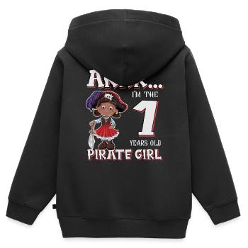 Pirate Boy 1 Jahre alter Pirat 1. Geburtstag - Kinder Premium Organic Zip Hoodie - Schwarz - Hinten - AI Model Kid Male (0cm)