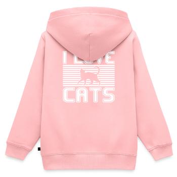 I love cats - Kids Premium Organic Zip-up Hoodie - rose - Back - AI Model Kid Female (0cm)
