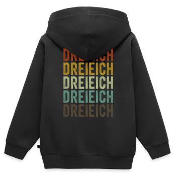 Dreieich Stadt Retro Vintage - Kinder Premium Organic Zip Hoodie - Schwarz - Hinten - AI Model Kid Male (0cm)