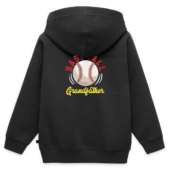 Baseball Großvater - Kinder Premium Organic Zip Hoodie - Schwarz - Hinten - AI Model Kid Male (0cm)