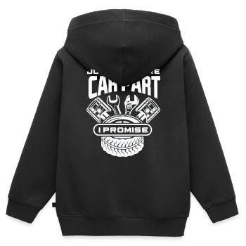 Automechaniker Teile - Kinder Premium Organic Zip Hoodie - Schwarz - Hinten - AI Model Kid Male (0cm)