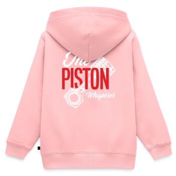 Mécanicien automobile Piston Whisperer - Sweat Premium à capuche zippé enfant bio - rose - Dos - AI Model Kid Female (0cm)
