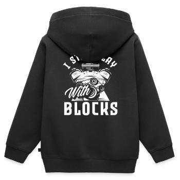 Automechaniker Motoren - Kinder Premium Organic Zip Hoodie - Schwarz - Hinten - AI Model Kid Male (0cm)