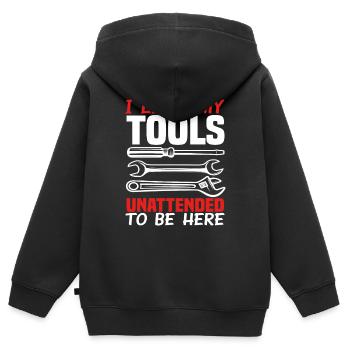 Automechaniker Werkzeuge - Kinder Premium Organic Zip Hoodie - Schwarz - Hinten - AI Model Kid Male (0cm)