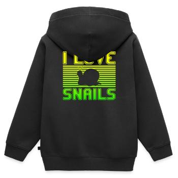 I love snails - Kinder Premium Organic Zip Hoodie - Schwarz - Hinten - AI Model Kid Male (0cm)