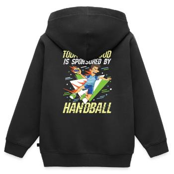 Today's Mood Is Sponsored By Handball - Kinder Premium Organic Zip Hoodie - Schwarz - Hinten - AI Model Kid Male (0cm)