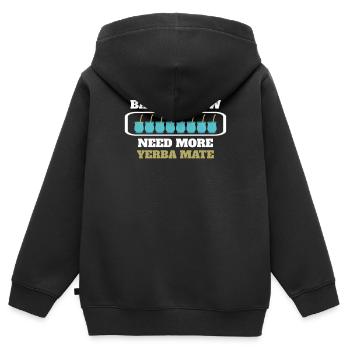 Drôle besoin de plus de thé Yerba Mate - Sweat Premium à capuche zippé enfant bio - noir - Dos - AI Model Kid Male (0cm)